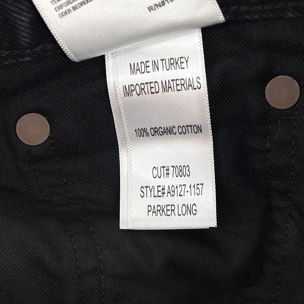 AGOLDE Parker Long Denim Shorts Cat Wash Black Organic Cotton Size 25 - Picture 4 of 5